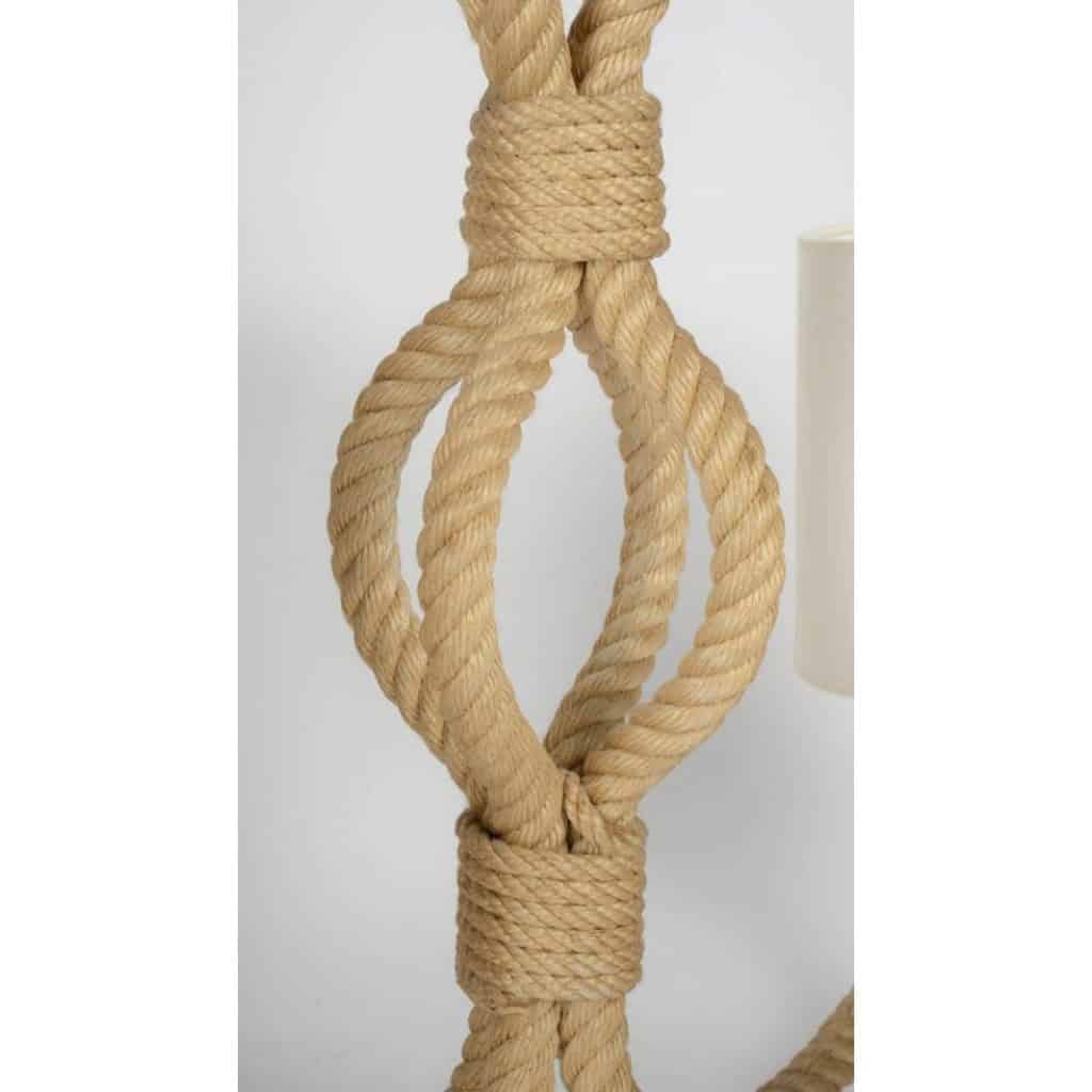 1950 Grand lustre en corde par Adrien Audoux & Frida Minet 9