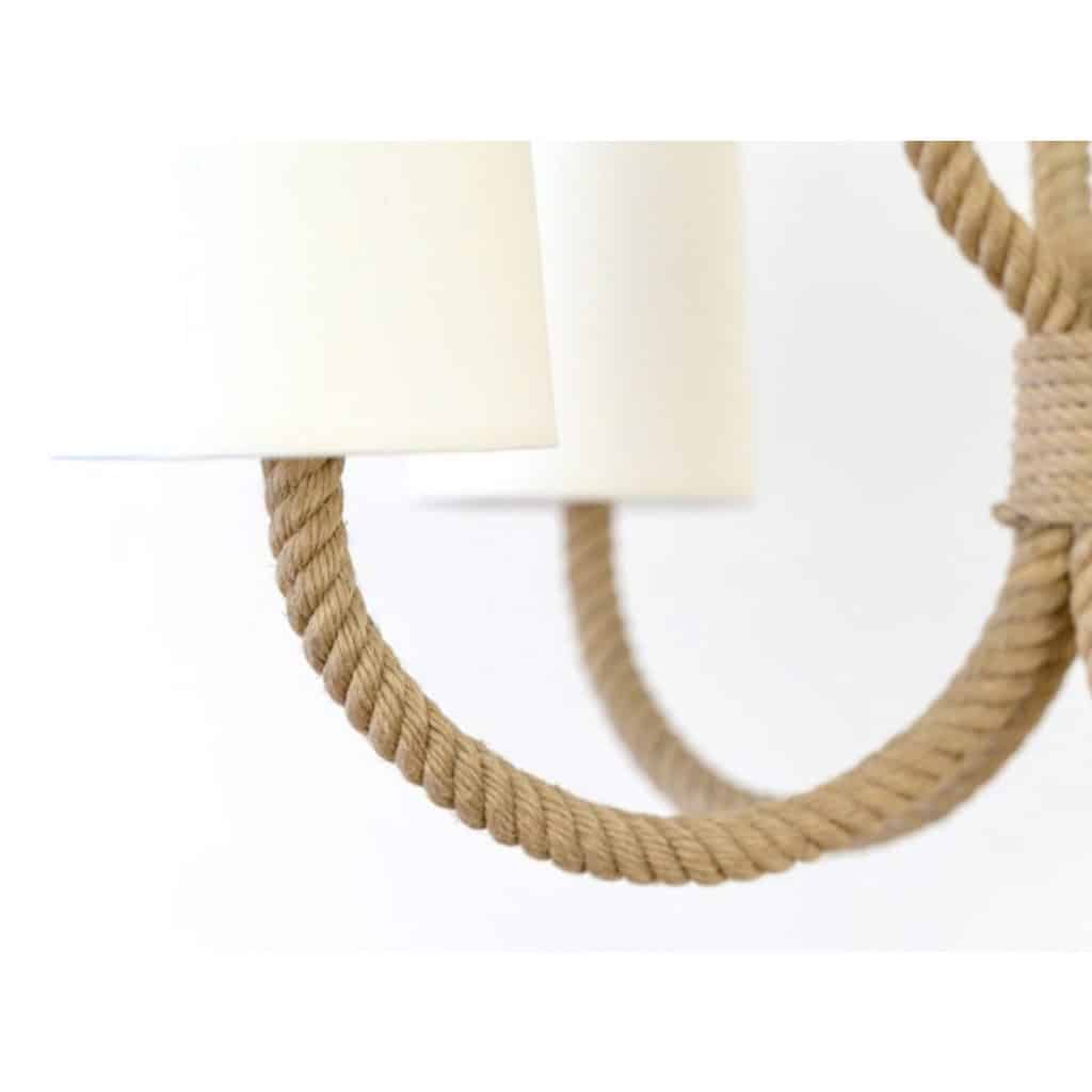1950 Grand lustre en corde par Adrien Audoux & Frida Minet 6