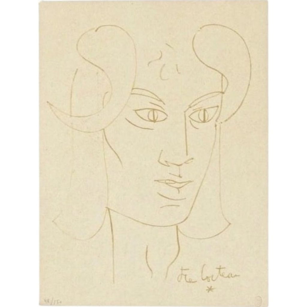 “Le Faune Rêveur” Lithography, Jean Cocteau, 1950 3