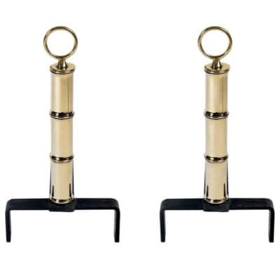 1950 Paire de chenets par Jacques Adnet 1950 Paire de chenets par Jacques Adnet