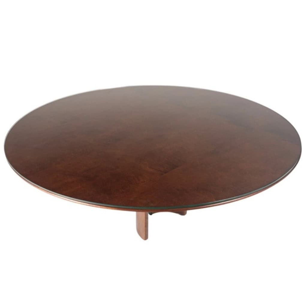 1980 Grande table basse par Giovanni Offredi pour Saporiti en placage d&rsquo;érable moucheté. 9