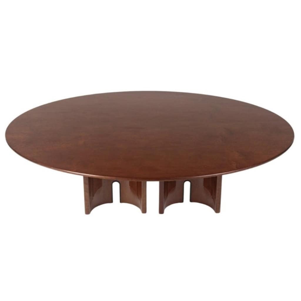 1980 Grande table basse par Giovanni Offredi pour Saporiti en placage d&rsquo;érable moucheté. 3