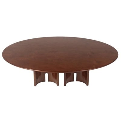 1980 Grande table basse par Giovanni Offredi pour Saporiti en placage d’érable moucheté. 1980 Grande table basse par Giovanni Offredi pour Saporiti en placage d’érable moucheté.