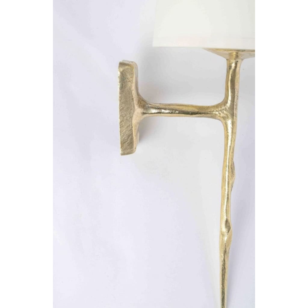 1960 Paire d&rsquo;appliques murales en bronze par Félix Agostini pour Maison Arlus 7