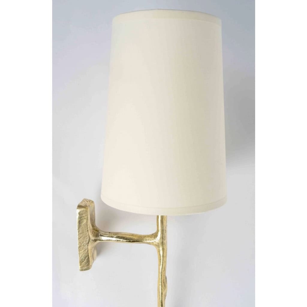 1960 Paire d&rsquo;appliques murales en bronze par Félix Agostini pour Maison Arlus 6