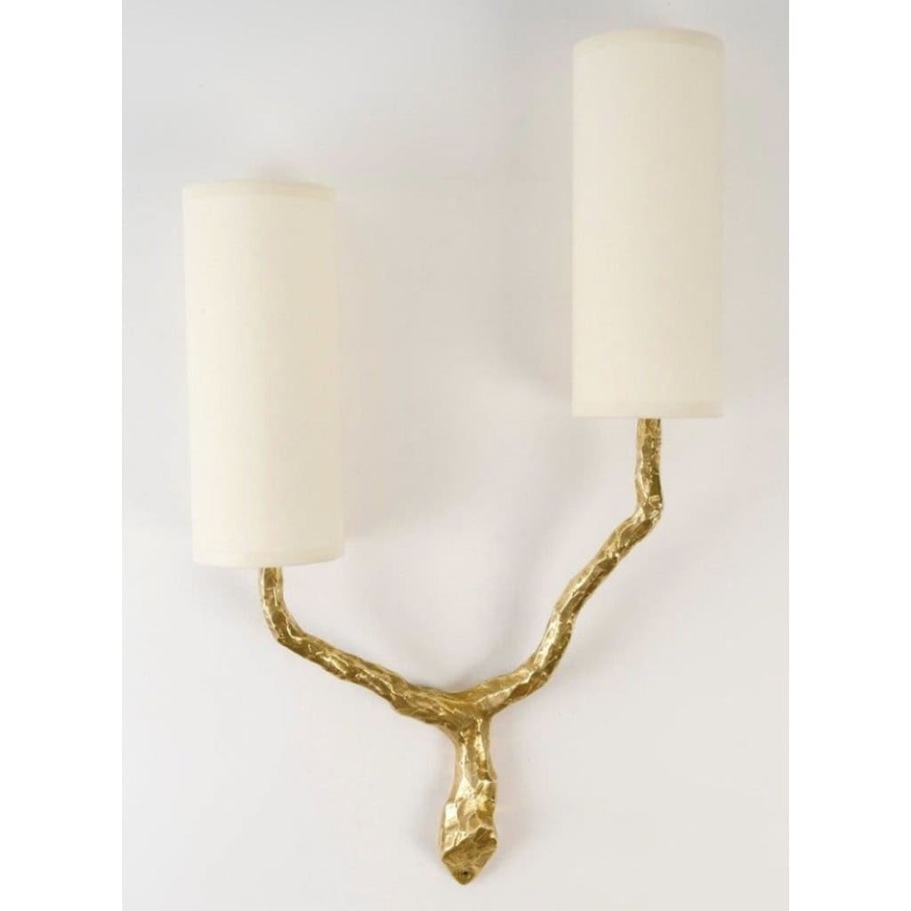 1960 Paire d&rsquo;appliques murales en bronze par Félix Agostini pour Maison Arlus. 7