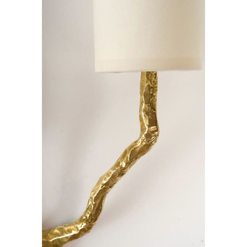 1960 Paire d&rsquo;appliques murales en bronze par Félix Agostini pour Maison Arlus. 5