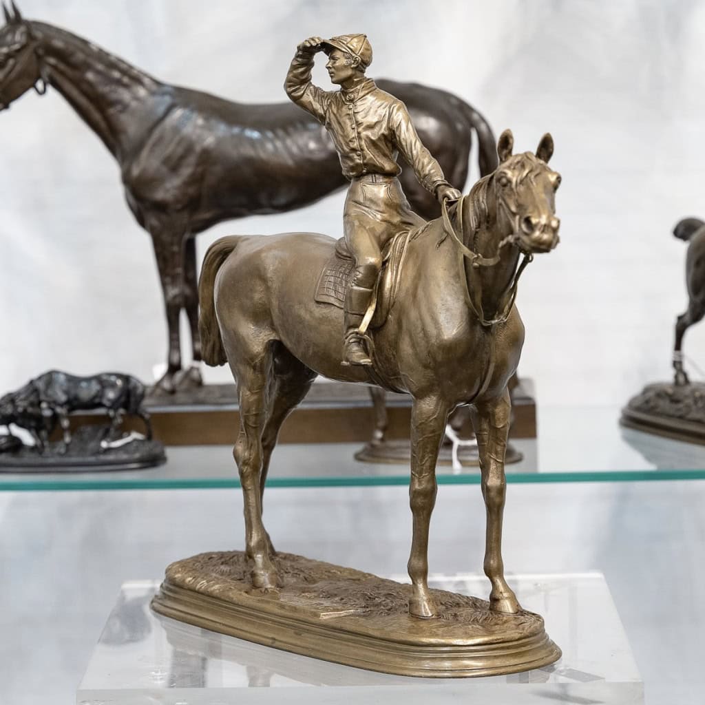 Sculpture – Avant La Course , Jockey Et Sa Monture , Jules Moigniez (1835-1894) – Bronze 11