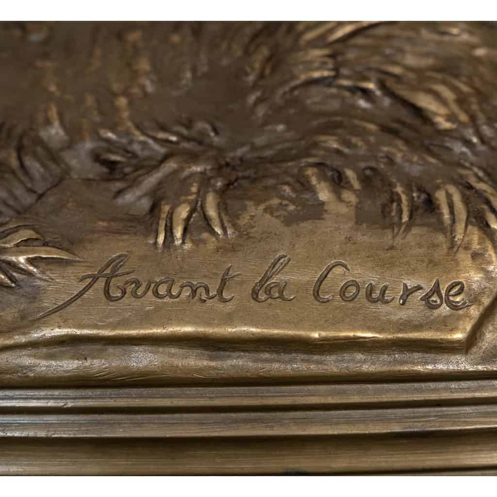 Sculpture – Avant La Course , Jockey Et Sa Monture , Jules Moigniez (1835-1894) – Bronze 12