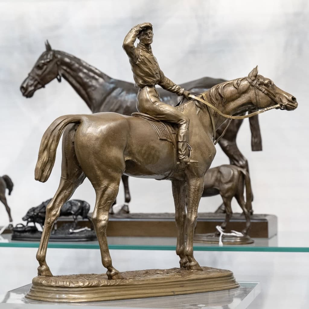 Sculpture – Avant La Course , Jockey Et Sa Monture , Jules Moigniez (1835-1894) – Bronze 4