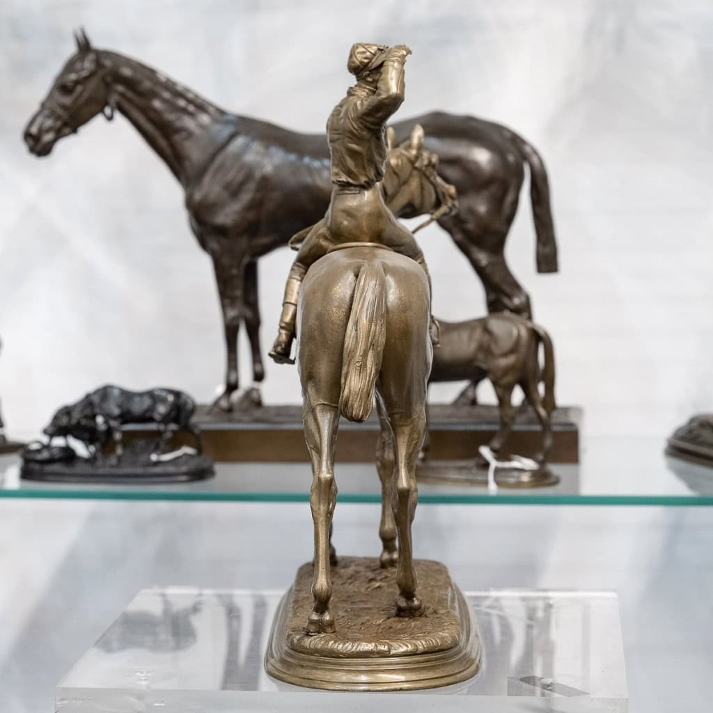 Sculpture – Avant La Course , Jockey Et Sa Monture , Jules Moigniez (1835-1894) – Bronze 10
