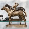 Sculpture – Avant La Course , Jockey Et Sa Monture , Jules Moigniez (1835-1894) – Bronze 19