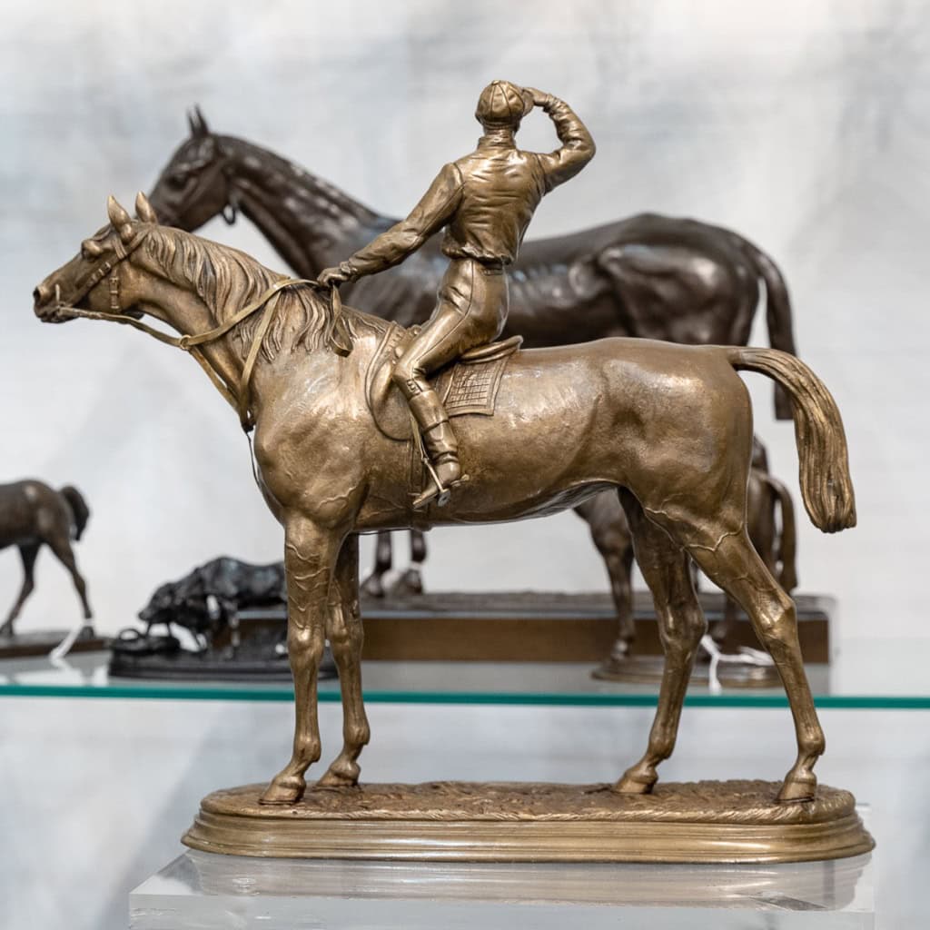 Sculpture – Avant La Course , Jockey Et Sa Monture , Jules Moigniez (1835-1894) – Bronze 8