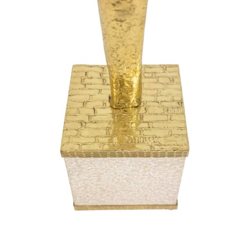 Jacques Duval Brasseur, Grande sculpture cactus en laiton doré. 1992 20