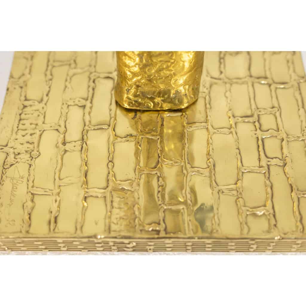 Jacques Duval Brasseur, Grande sculpture cactus en laiton doré. 1992 21