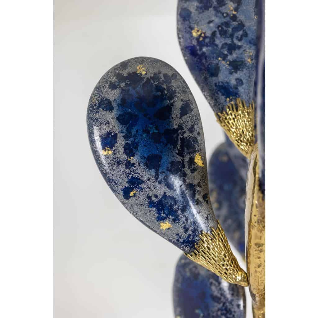 Jacques Duval Brasseur, Grande sculpture cactus en laiton doré. 1992 23