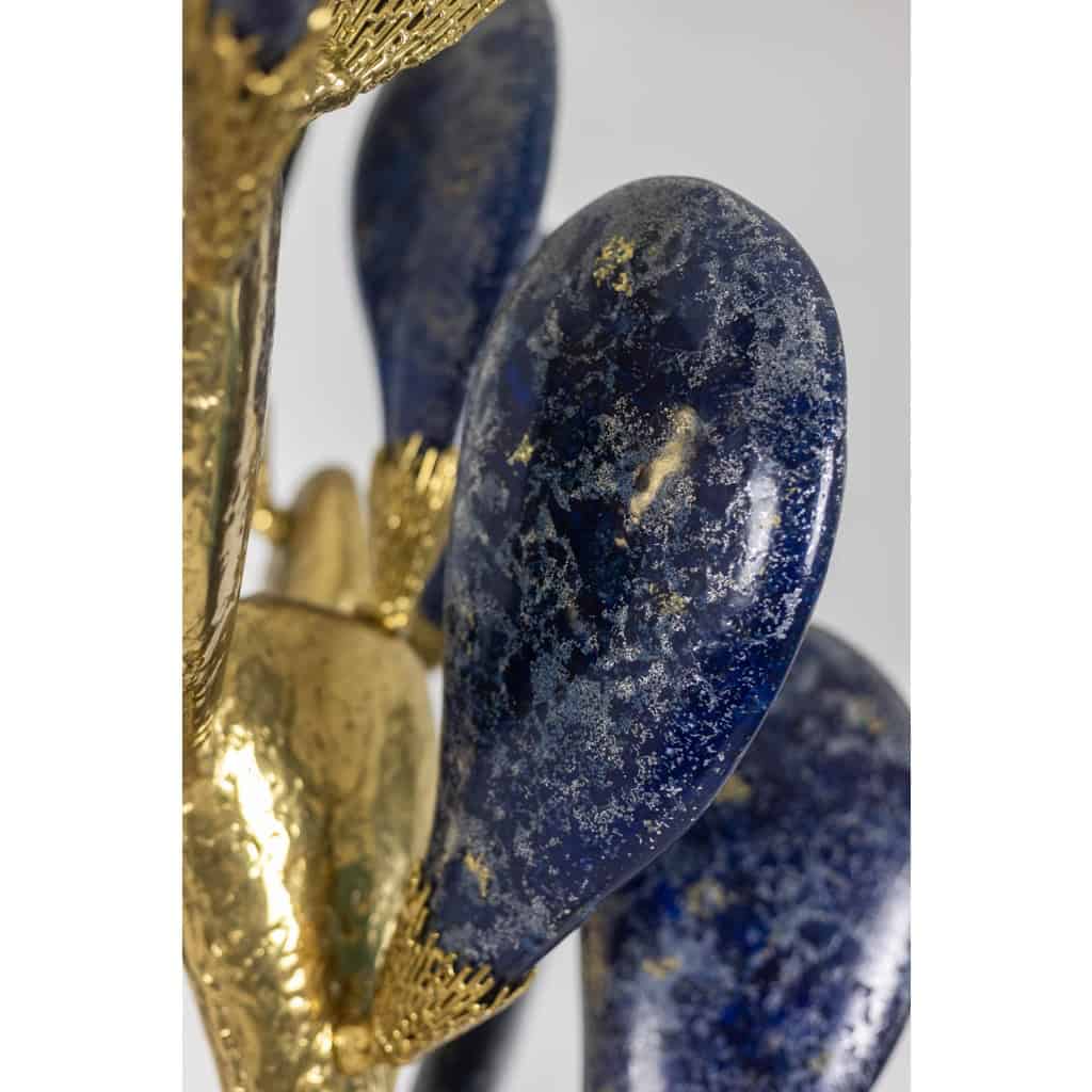 Jacques Duval Brasseur, Grande sculpture cactus en laiton doré. 1992 10