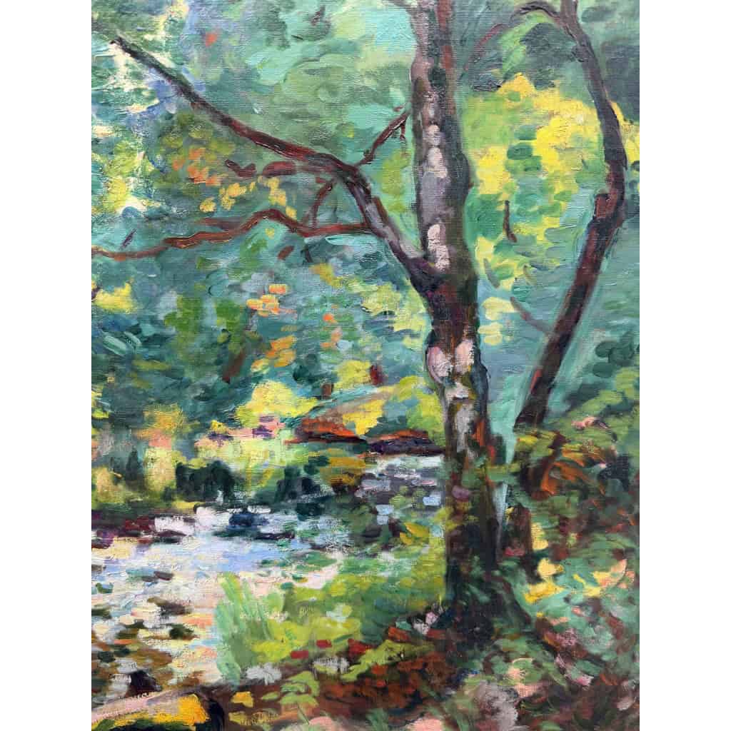 GUILLAUMIN Armand Crozant bords de la Sedelle Huile sur toile vers 1912 signée Certificat d&rsquo;authenticité du Comité 14