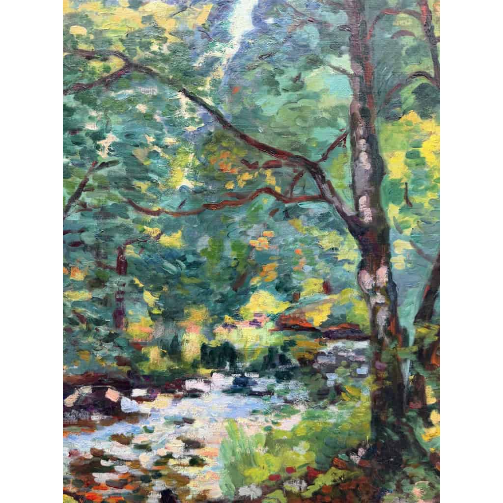 GUILLAUMIN Armand Crozant bords de la Sedelle Huile sur toile vers 1912 signée Certificat d&rsquo;authenticité du Comité 13