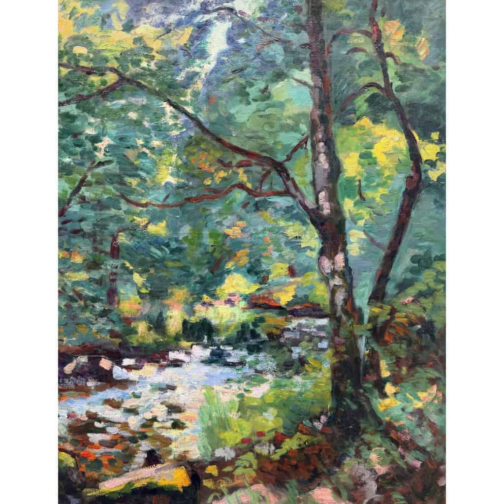 GUILLAUMIN Armand Crozant bords de la Sedelle Huile sur toile vers 1912 signée Certificat d&rsquo;authenticité du Comité 12