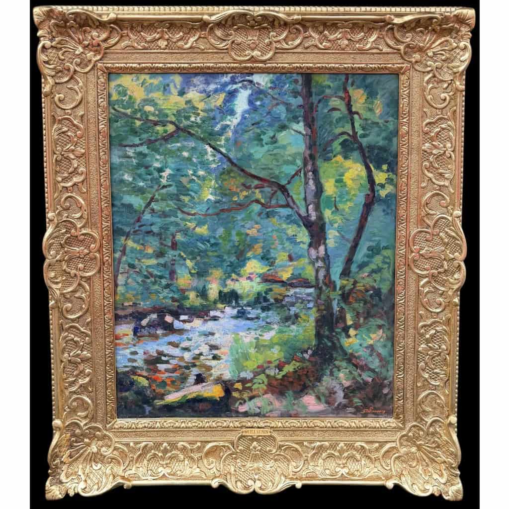 GUILLAUMIN Armand Crozant bords de la Sedelle Huile sur toile vers 1912 signée Certificat d&rsquo;authenticité du Comité 11