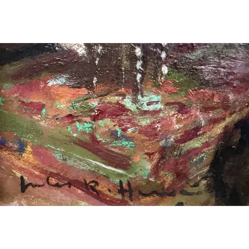 HERVE Jules Peinture impressionniste 20è Le récital Huile sur Toile Signée Certificat D’authenticité 6