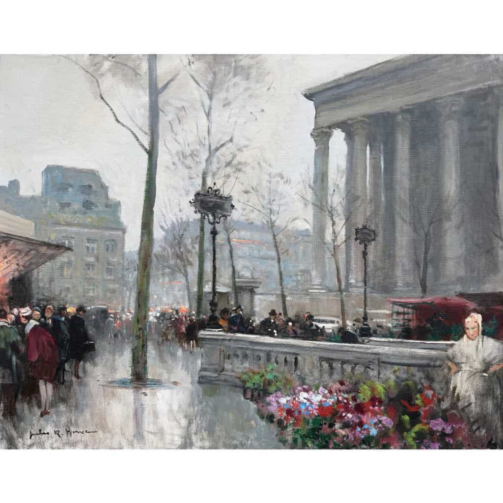 HERVE Jules Peinture Française 20è Paris animation place de La Madeleine Huile sur Toile Signée Certificat d’authenticité 10 HERVE Jules Peinture Française 20è Paris animation place de La Madeleine Huile sur Toile Signée Certificat d’authenticité 10