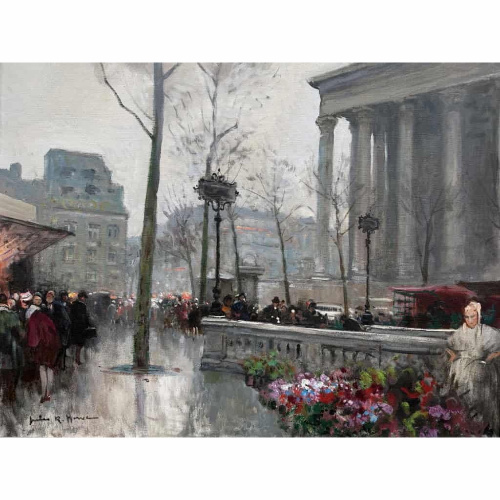 HERVE Jules Peinture Française 20è Paris animation place de La Madeleine Huile sur Toile Signée Certificat d’authenticité 9 HERVE Jules Peinture Française 20è Paris animation place de La Madeleine Huile sur Toile Signée Certificat d’authenticité 9