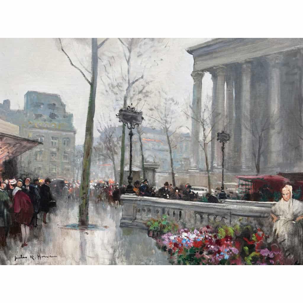 HERVE Jules Peinture Française 20è Paris animation place de La Madeleine Huile sur Toile Signée Certificat d’authenticité 8 HERVE Jules Peinture Française 20è Paris animation place de La Madeleine Huile sur Toile Signée Certificat d’authenticité 8