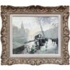 HERVE Jules Peinture Française 20è Paris La Seine et ses bouquinistes Huile sur Toile Signée Certificat d&rsquo;authenticité 12