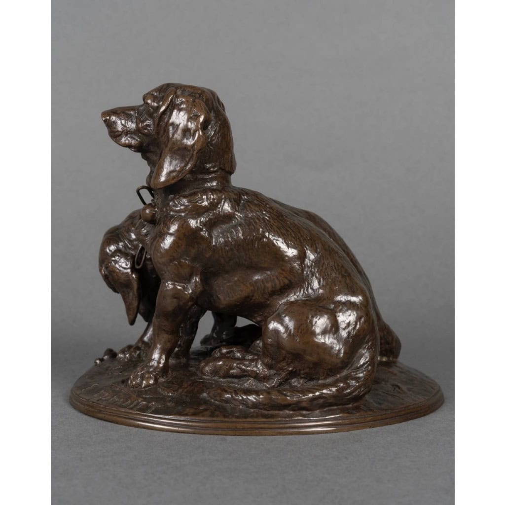 Sculpture – Groupe De Bassets , Ravageot Et Ravageode , Emmanuel Frémiet (1824 -1910) – Bronze 5 Sculpture – Groupe De Bassets , Ravageot Et Ravageode , Emmanuel Frémiet (1824 -1910) – Bronze 5