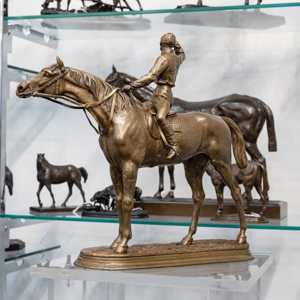 Sculpture – Avant La Course , Jockey Et Sa Monture , Jules Moigniez (1835-1894) – Bronze 9