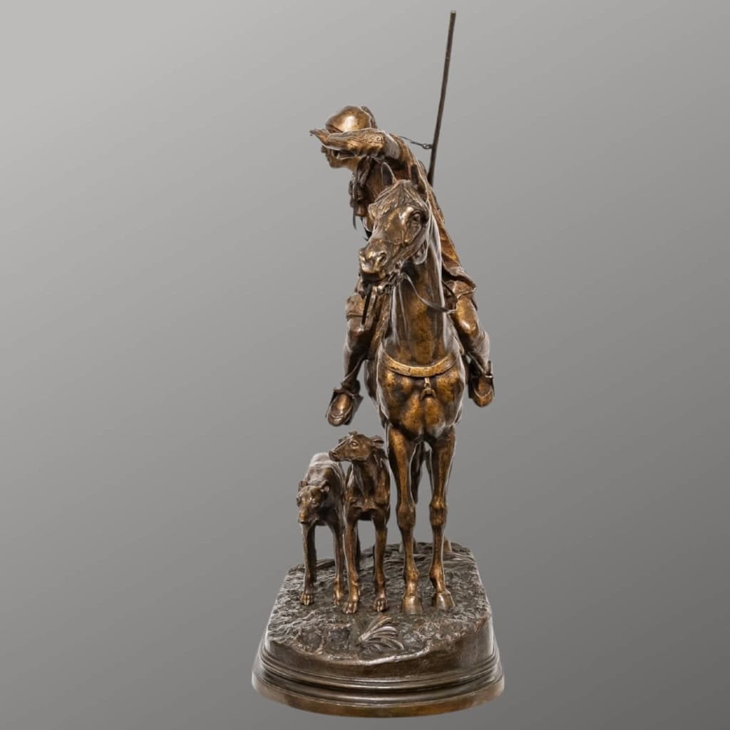Groupe En Bronze « Cavalier Arabe Avec Deux Lévriers » , Alfred Dubucand (1828-1894) 7