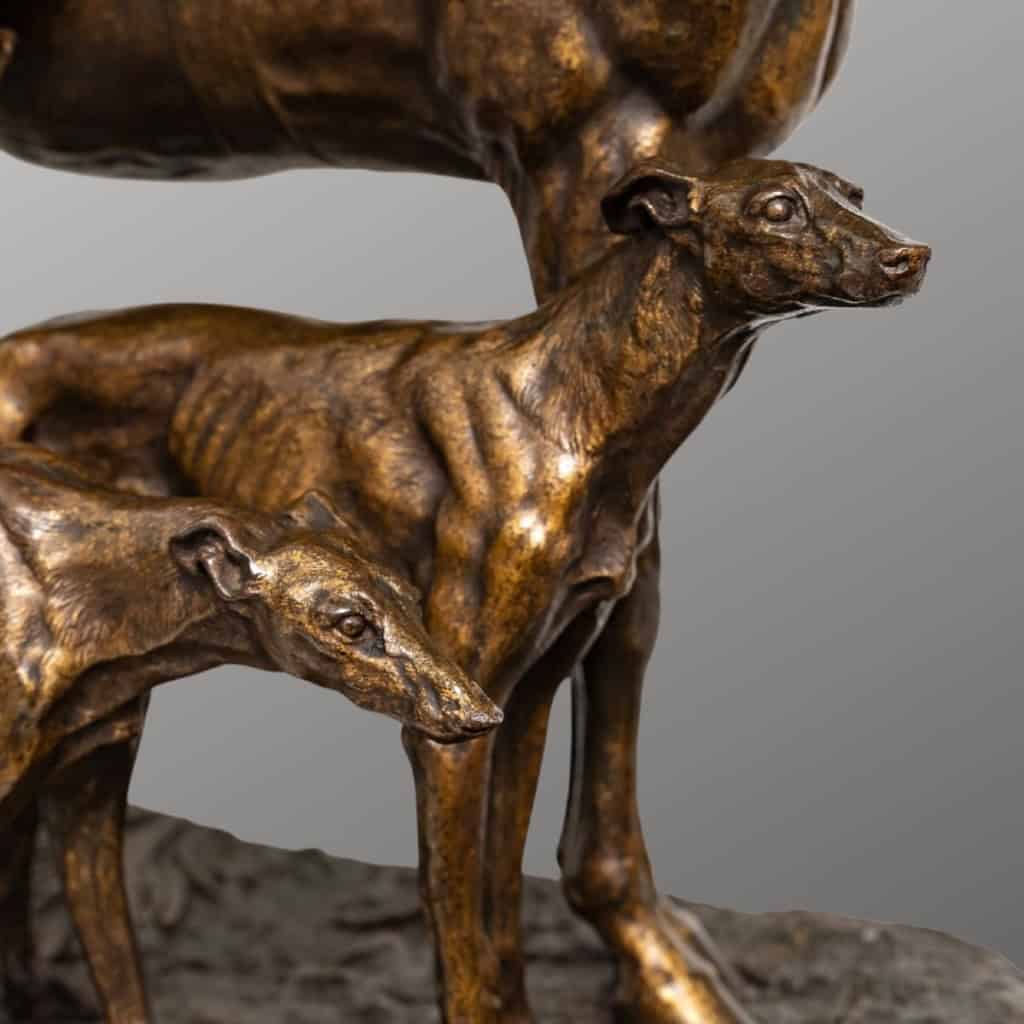 Groupe En Bronze « Cavalier Arabe Avec Deux Lévriers » , Alfred Dubucand (1828-1894) 8