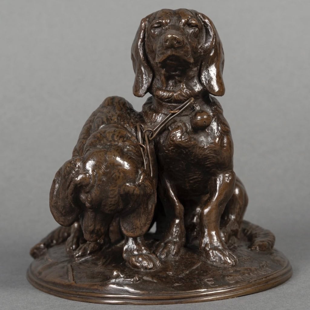 Sculpture – Groupe De Bassets , Ravageot Et Ravageode , Emmanuel Frémiet (1824 -1910) – Bronze 3 Sculpture – Groupe De Bassets , Ravageot Et Ravageode , Emmanuel Frémiet (1824 -1910) – Bronze 3