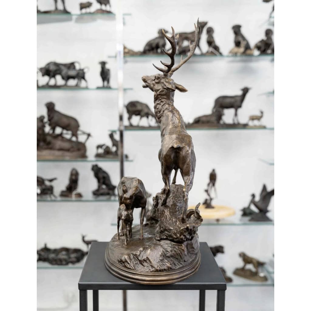 Sculpture – Famille De Cervidés , Hippolyte Heizler (1828-1871) – Bronze 9 Sculpture – Famille De Cervidés , Hippolyte Heizler (1828-1871) – Bronze 9