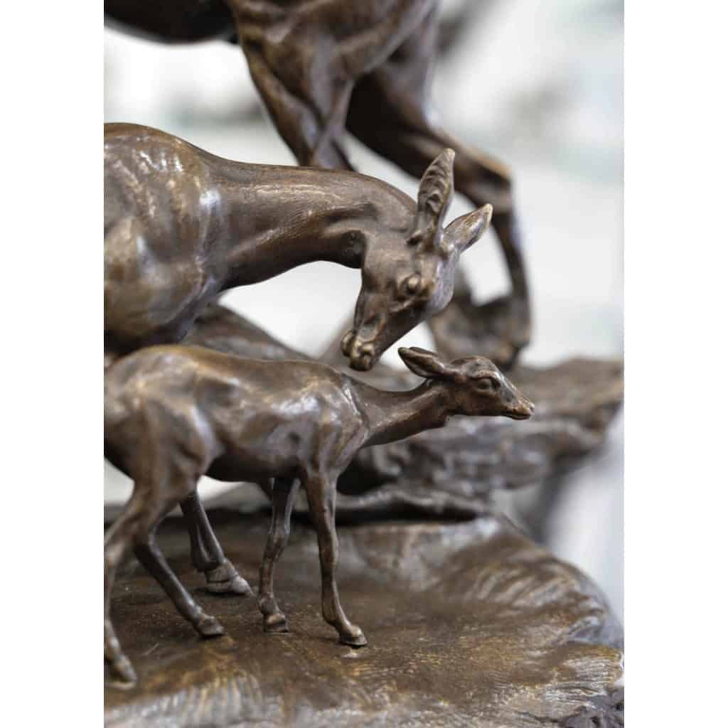 Sculpture – Famille De Cervidés , Hippolyte Heizler (1828-1871) – Bronze 11 Sculpture – Famille De Cervidés , Hippolyte Heizler (1828-1871) – Bronze 11