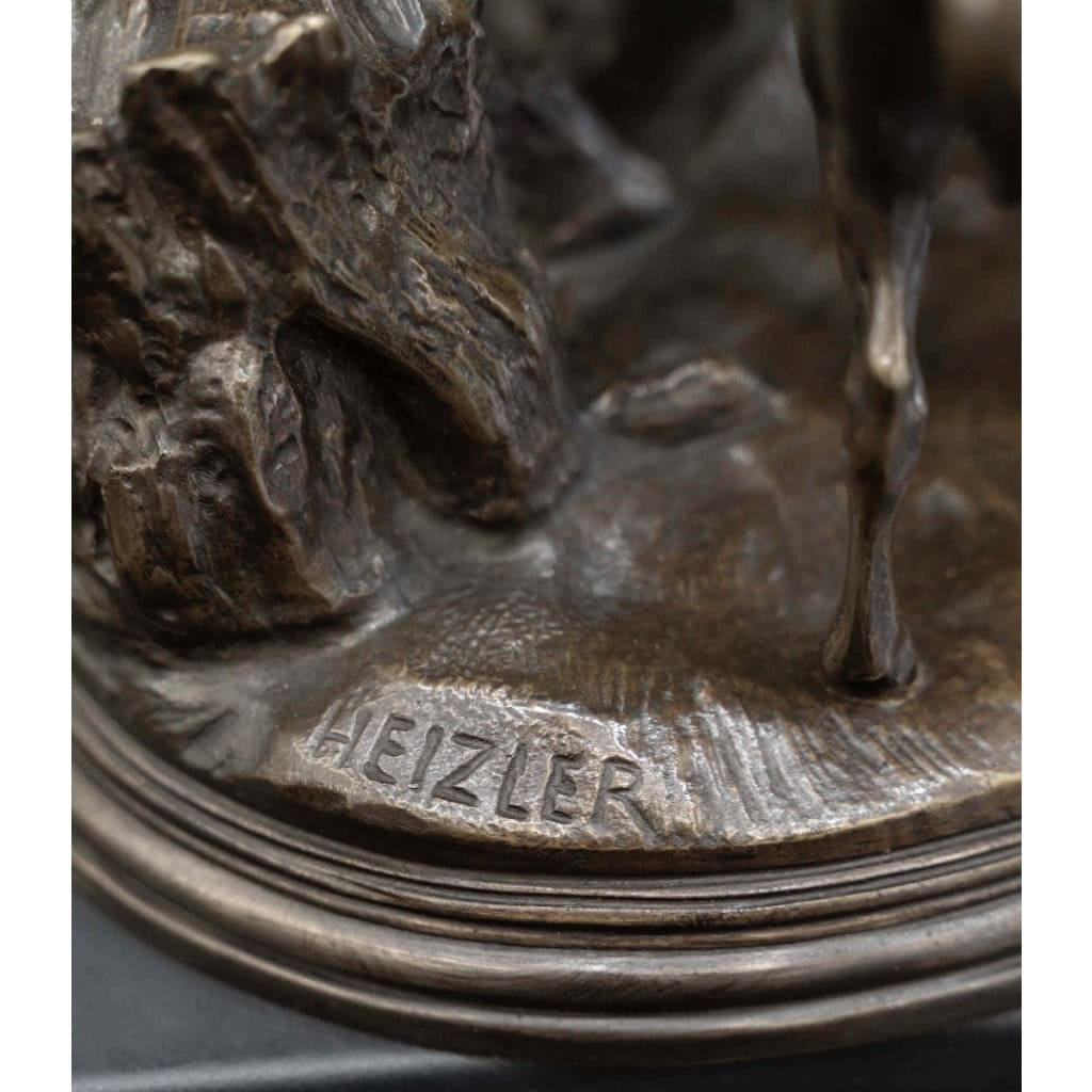 Sculpture – Famille De Cervidés , Hippolyte Heizler (1828-1871) – Bronze 12 Sculpture – Famille De Cervidés , Hippolyte Heizler (1828-1871) – Bronze 12