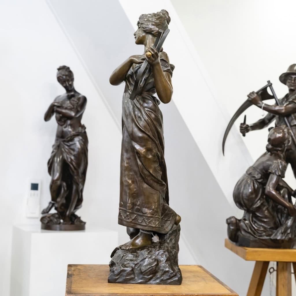 Sculpture – Sapho , Emmanuel Villanis (1858-1914) – Bronze 8