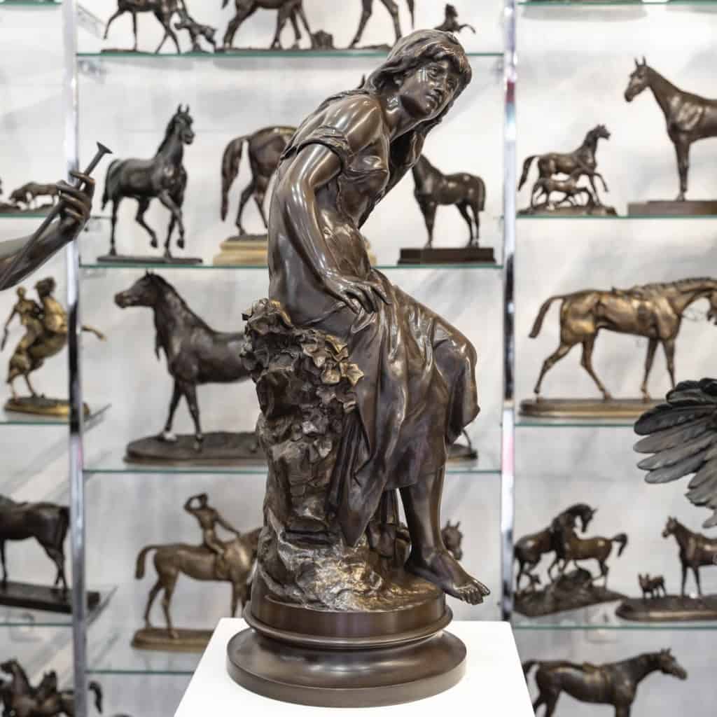 Sculpture – L’ Écoute , Mathurin Moreau (1822-1912) – Bronze 5 Sculpture – L’ Écoute , Mathurin Moreau (1822-1912) – Bronze 5