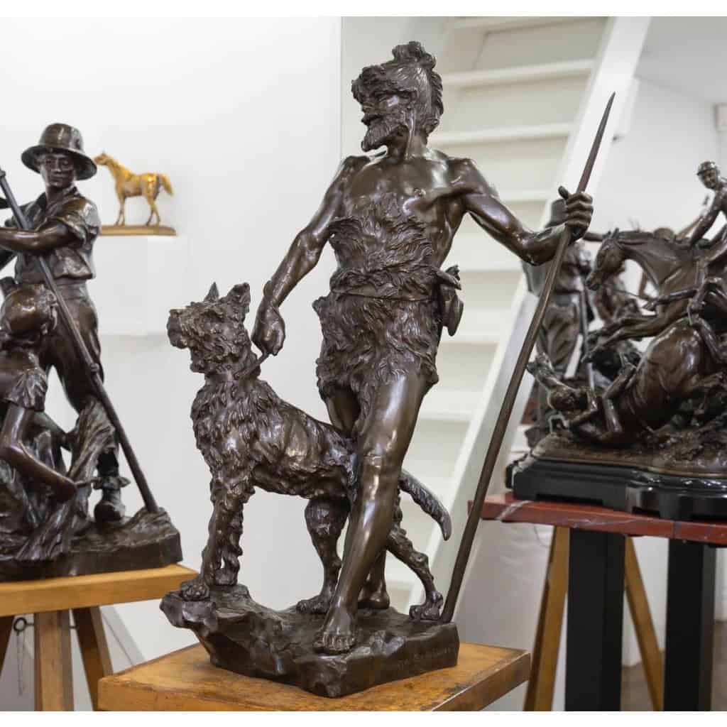 Sculpture – Le Chasseur Gaulois , Marcel Debut (1865-1933) – Bronze 4