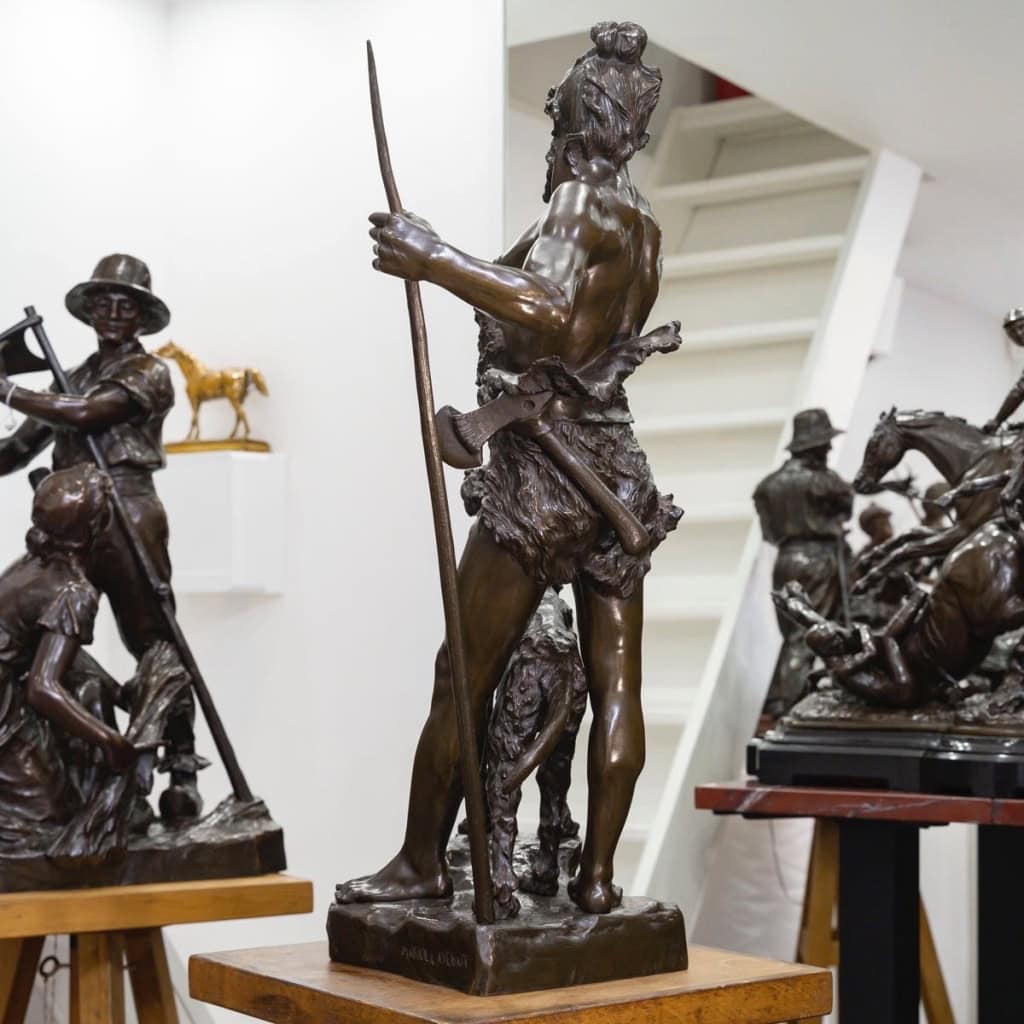 Sculpture – Le Chasseur Gaulois , Marcel Debut (1865-1933) – Bronze 8