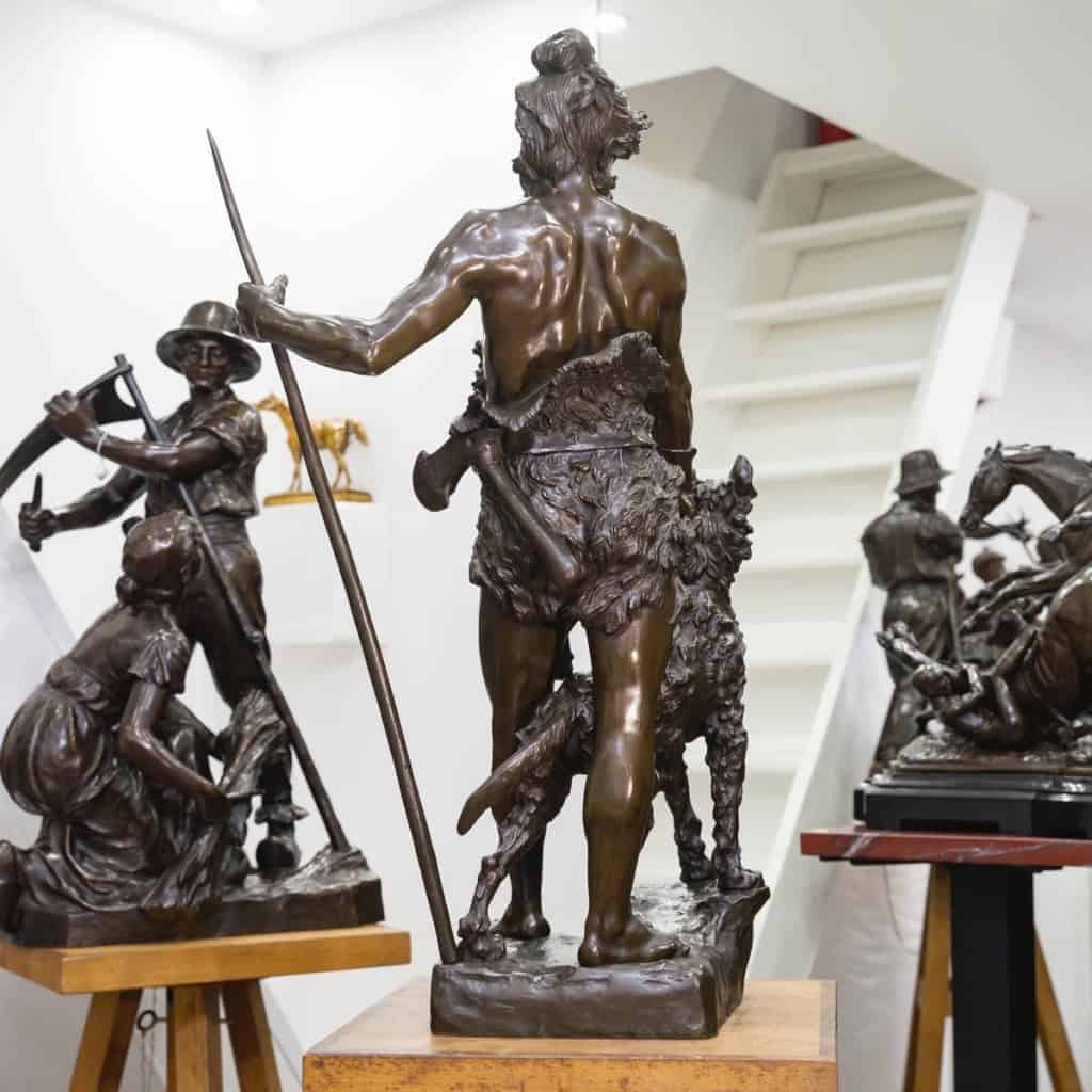 Sculpture – Le Chasseur Gaulois , Marcel Debut (1865-1933) – Bronze 9