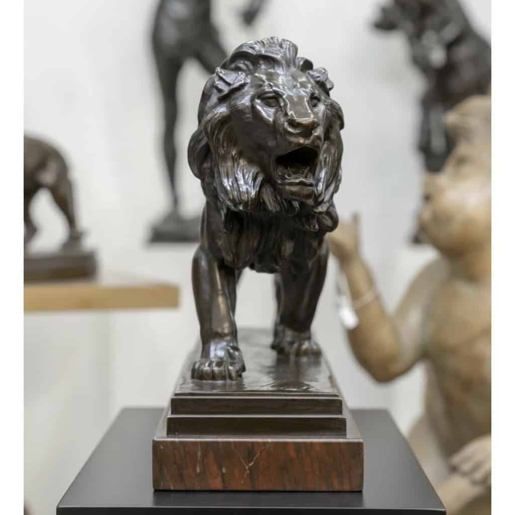Sculpture – Le Lion Marchant , Antoine – Louis Barye (1795-1875) – Bronze 5