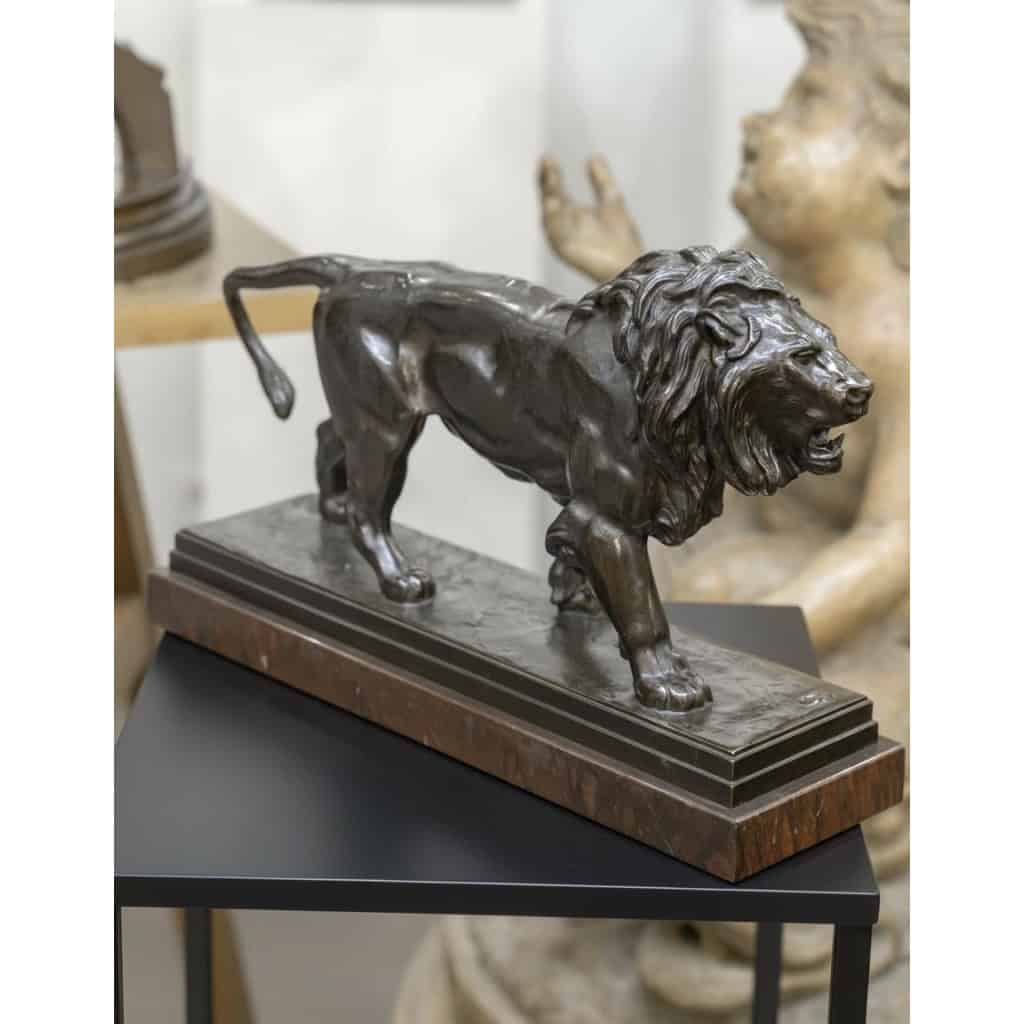 Sculpture – Le Lion Marchant , Antoine – Louis Barye (1795-1875) – Bronze 6