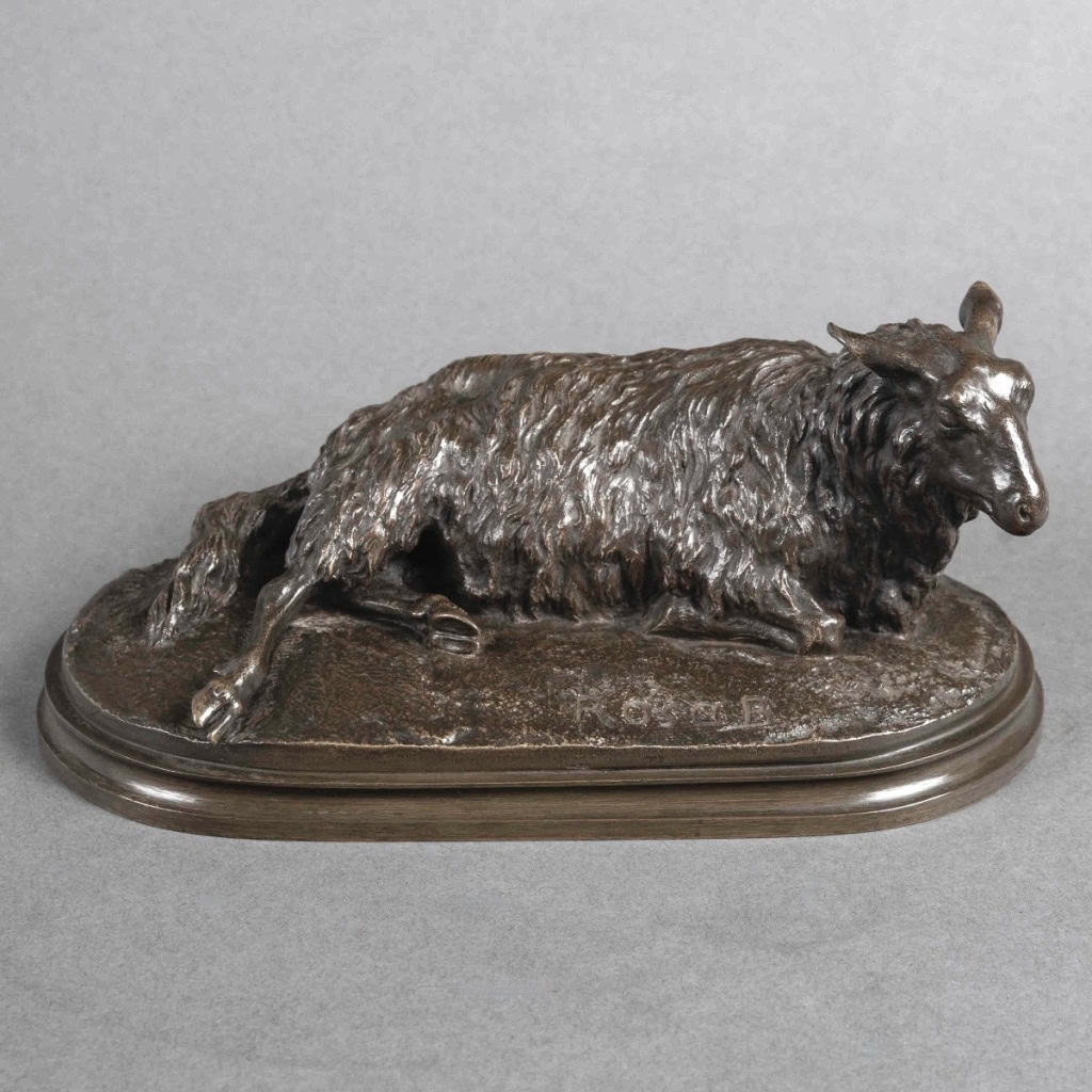 Sculpture – Mouton Couché , Rosa Bonheur (1822-1899) – Bronze 3