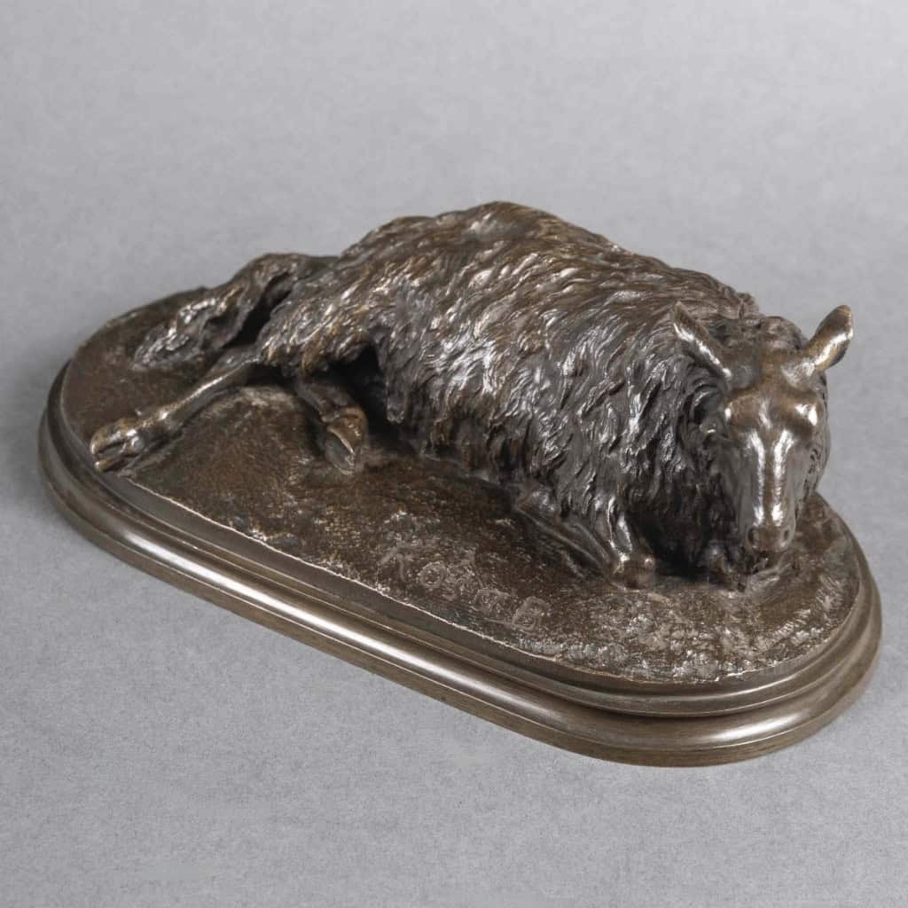 Sculpture – Mouton Couché , Rosa Bonheur (1822-1899) – Bronze 5