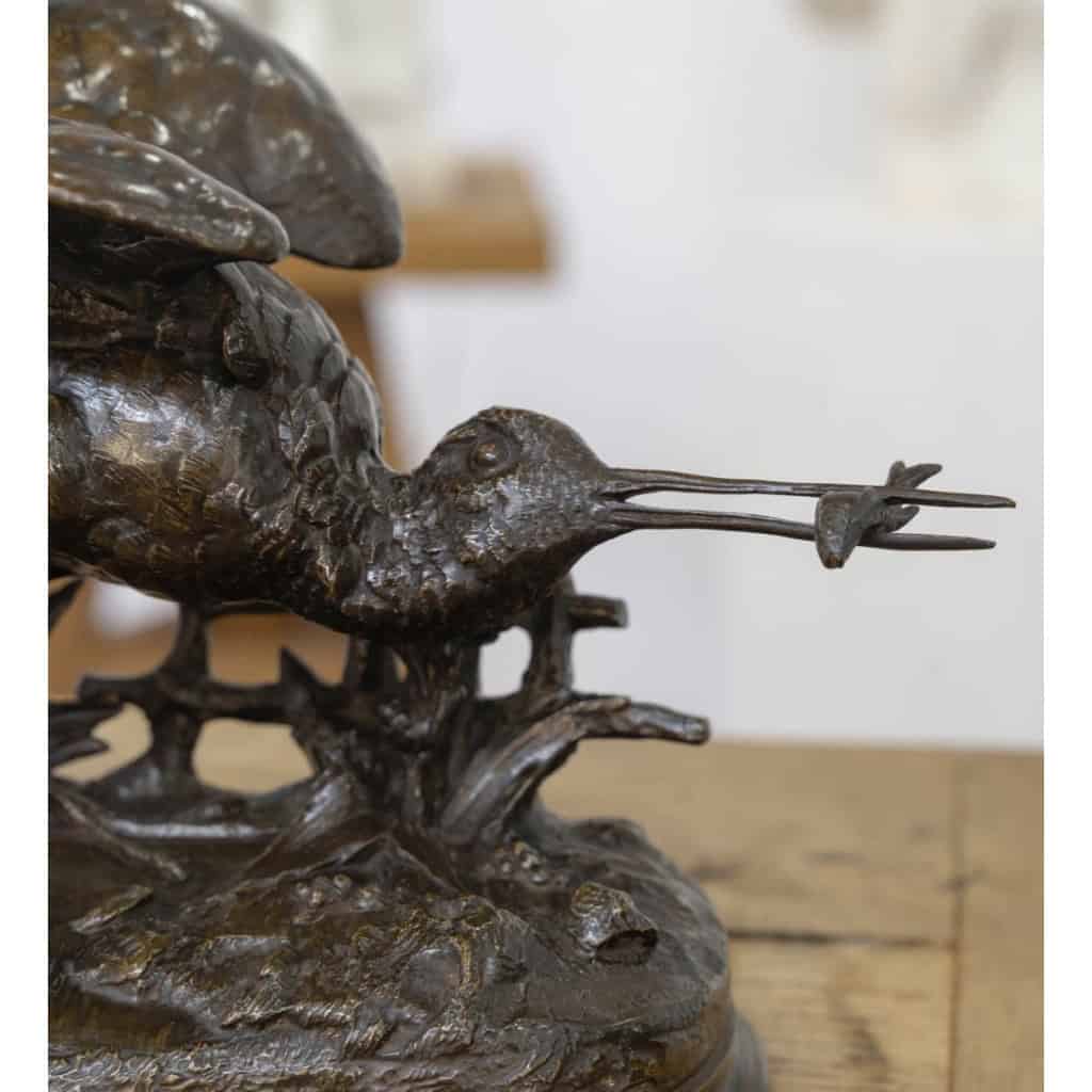 Sculpture – Bécasse À L’ Envol , Jules Moigniez (1835-1894) – Bronze 5