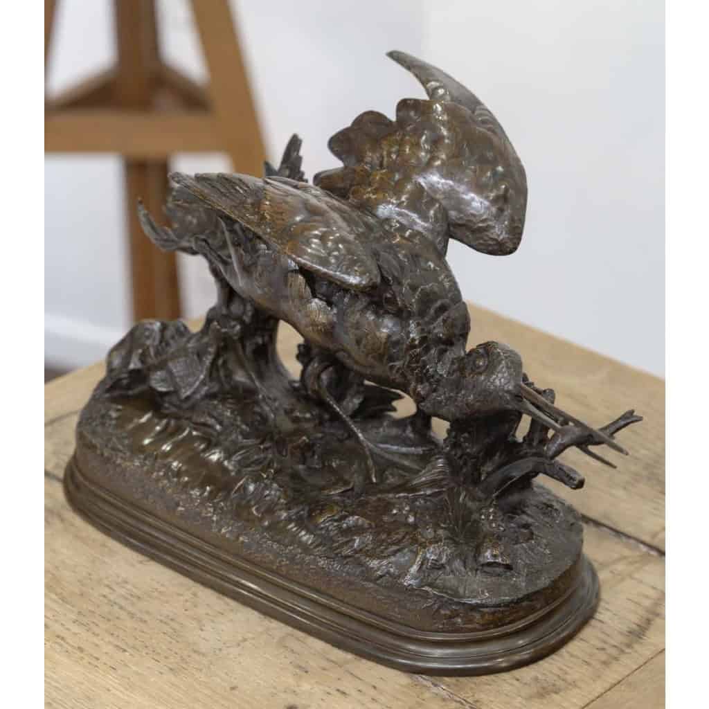 Sculpture – Bécasse À L’ Envol , Jules Moigniez (1835-1894) – Bronze 4