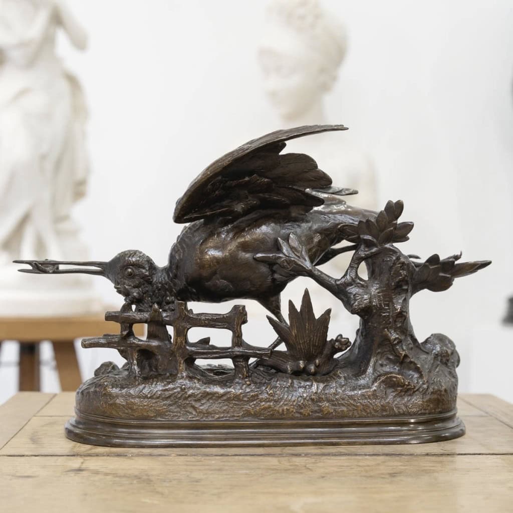 Sculpture – Bécasse À L’ Envol , Jules Moigniez (1835-1894) – Bronze 7
